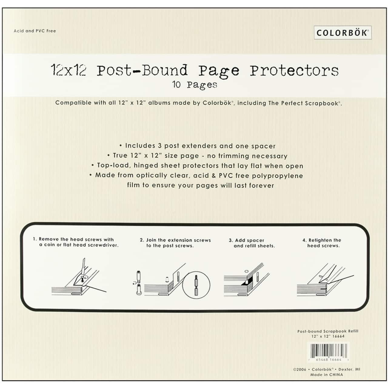 Colorbok&#xAE; 12&#x22; x 12&#x22; Top-Loading Page Protectors, 10ct.